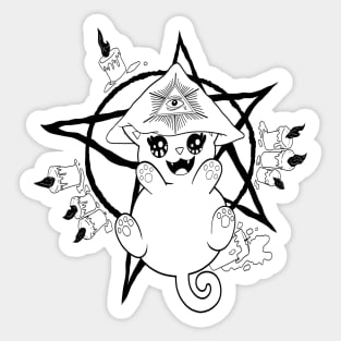 Aleister Meowley (Black and White) Sticker